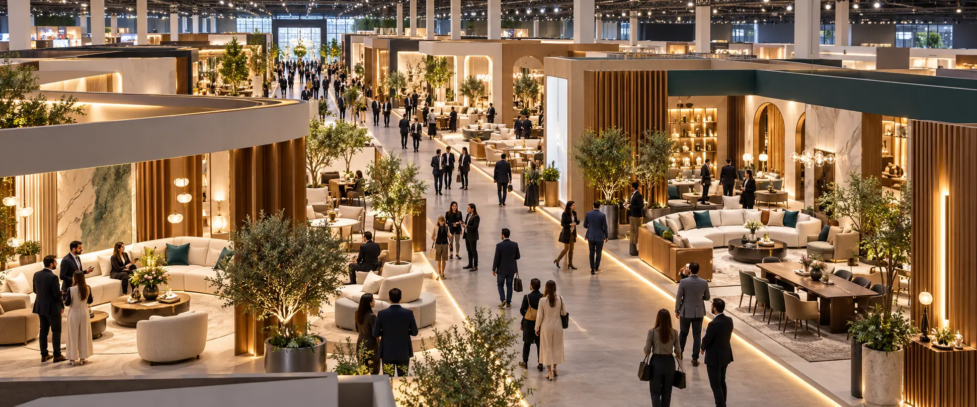 Large premium exhibition hall illustrating the Diamond sponsorship experience at Iraq Home Expo